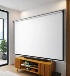 PANTALLA BLANCA ENROLLABLE 2.5mts x 2.5mts