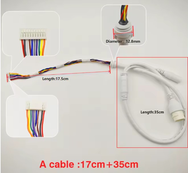 CABLE RED A 10 PINES 17.5CM+35CM HICKVISION POE RJ - Imagen 2