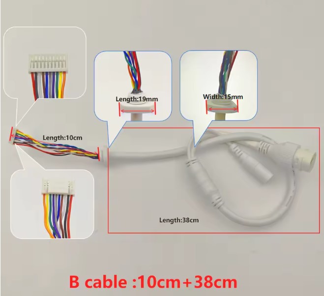 CABLE RED B 10 PINES 10CM+38CM HIKVISION POE RJ