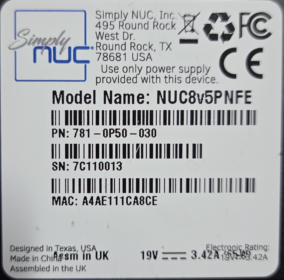 CPU SimplyNUC NUC8v5PNFE I5-8365+8G+SSD240 HDMI+DP - Imagen 3